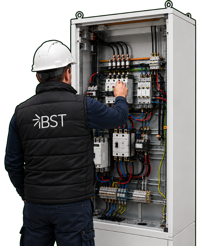 BST.SOLAR engineer during on-site commissioning