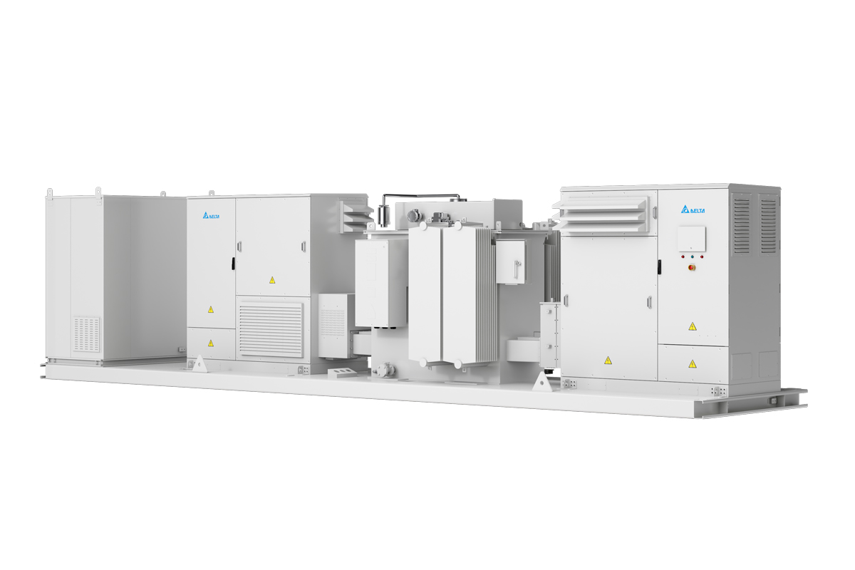 Delta PCS3450 KÖF skid, 3,45 MW PCS-állomás trafóval